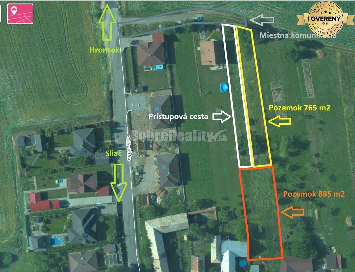 PREDAJ: Pozemok pre výstavbu rodinného domu, 885 m2, Veľká Lúka, okres