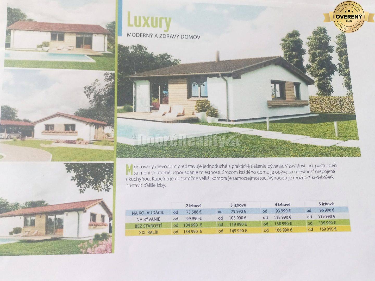 AKCIA !!! VÝSTAVBA: 4-izbový nízkoenergetický drevodom Luxury v štanda