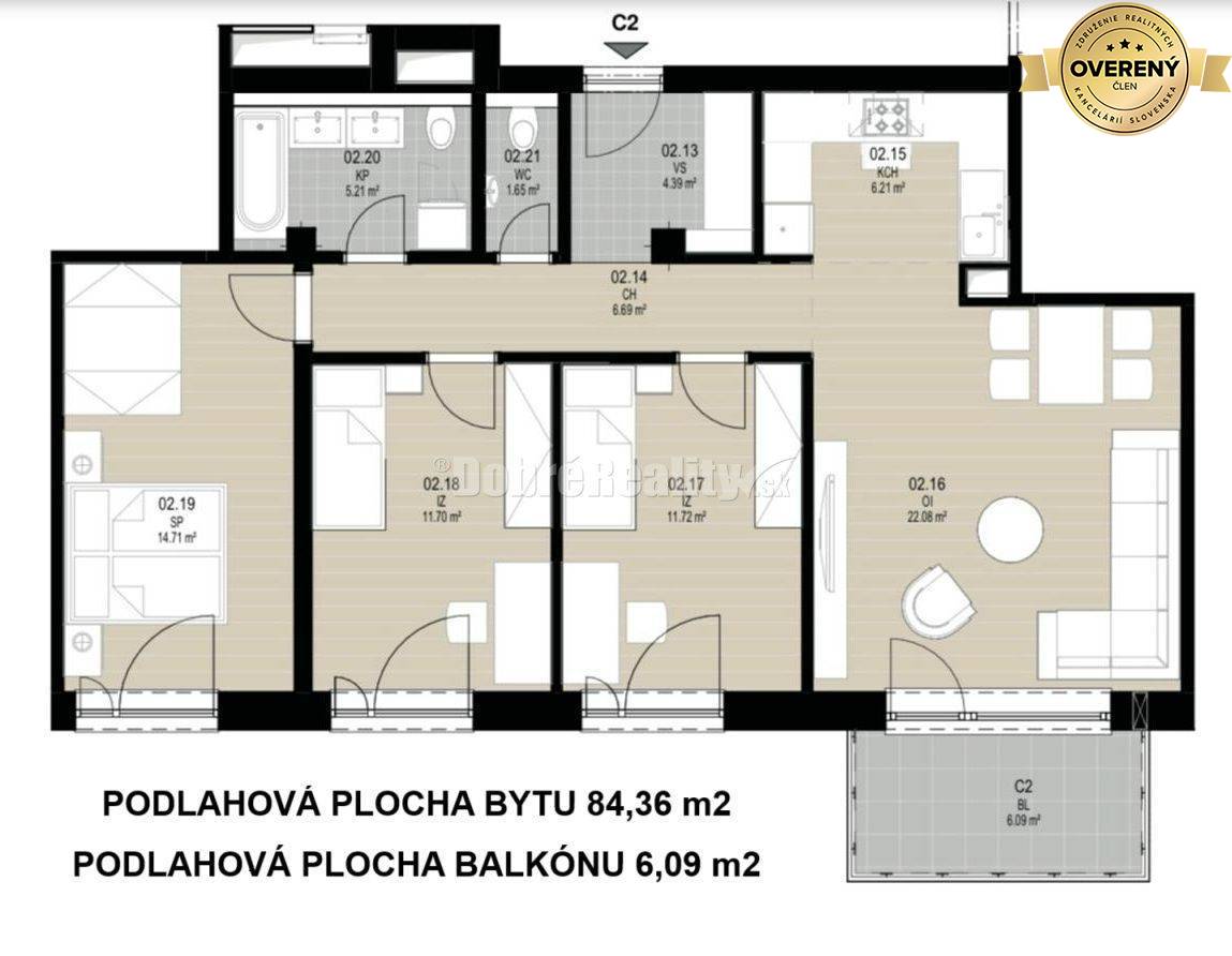 PREDAJ: Nadštandardný, zariadený 4 izbový byt v exkluzívnej rezidencii