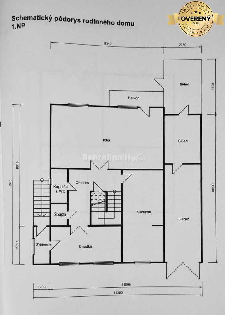 Znížená cena - na predaj poschodový 5-izb. RD+ garáž, skleník, pozemok