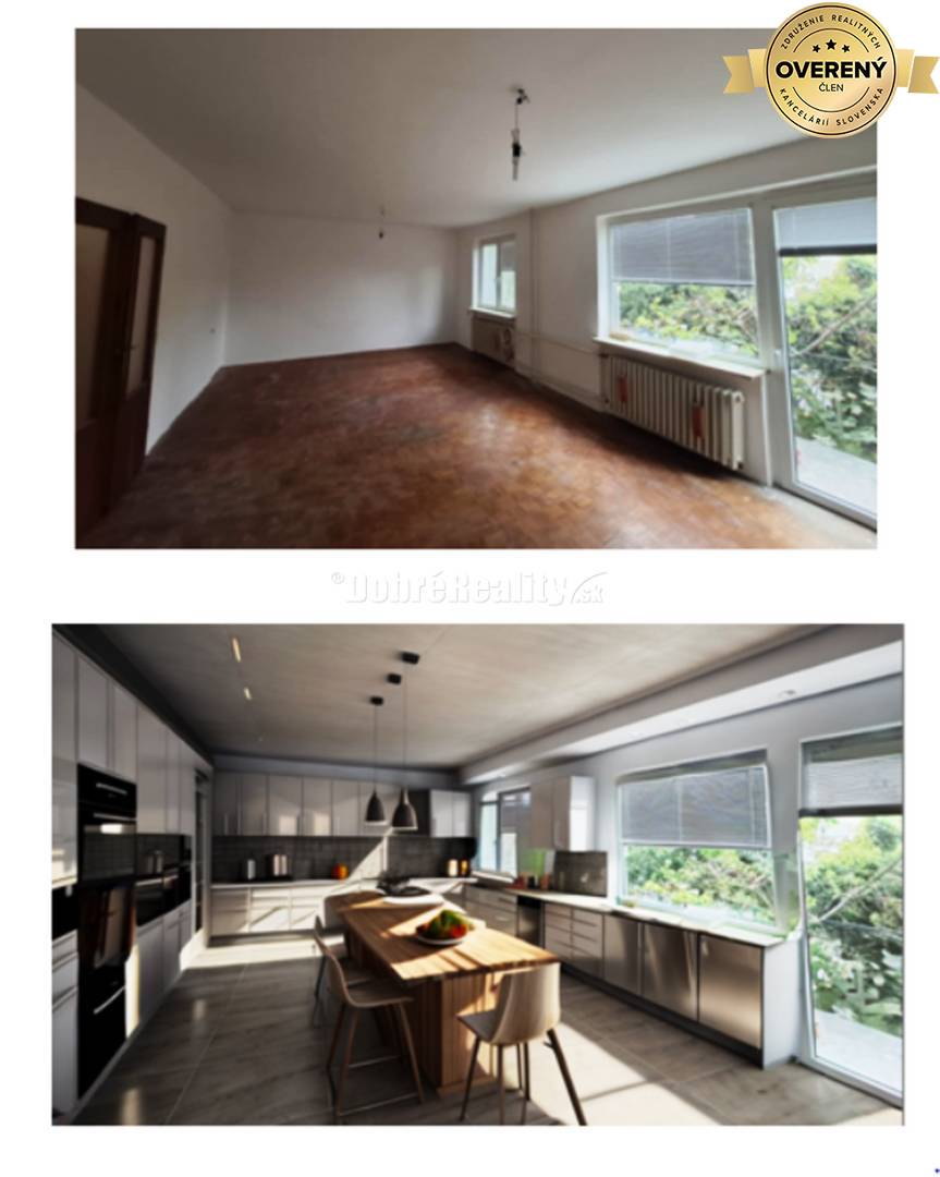 Znížená cena - na predaj poschodový 5-izb. RD+ garáž, skleník, pozemok